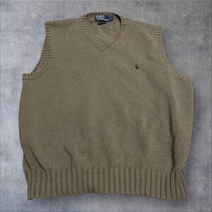 Vintage Polo Ralph Lauren Sweater Vest Olive Green Large